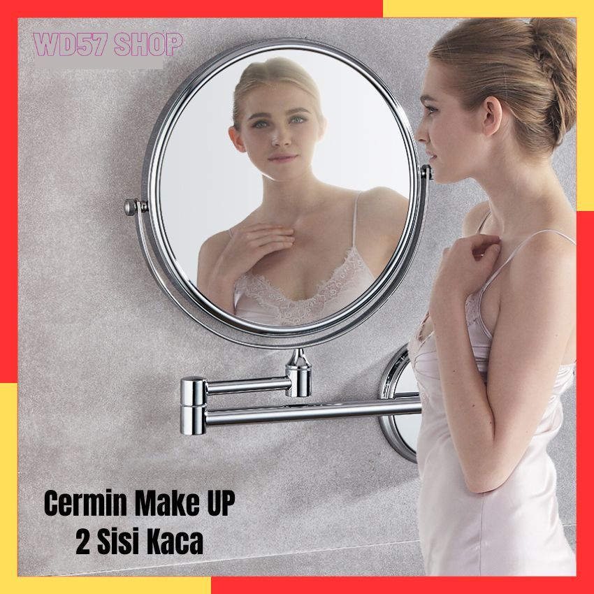 Round Folding Bathroom Wall Mounted Make Up Mirror Double Side Mirror ...