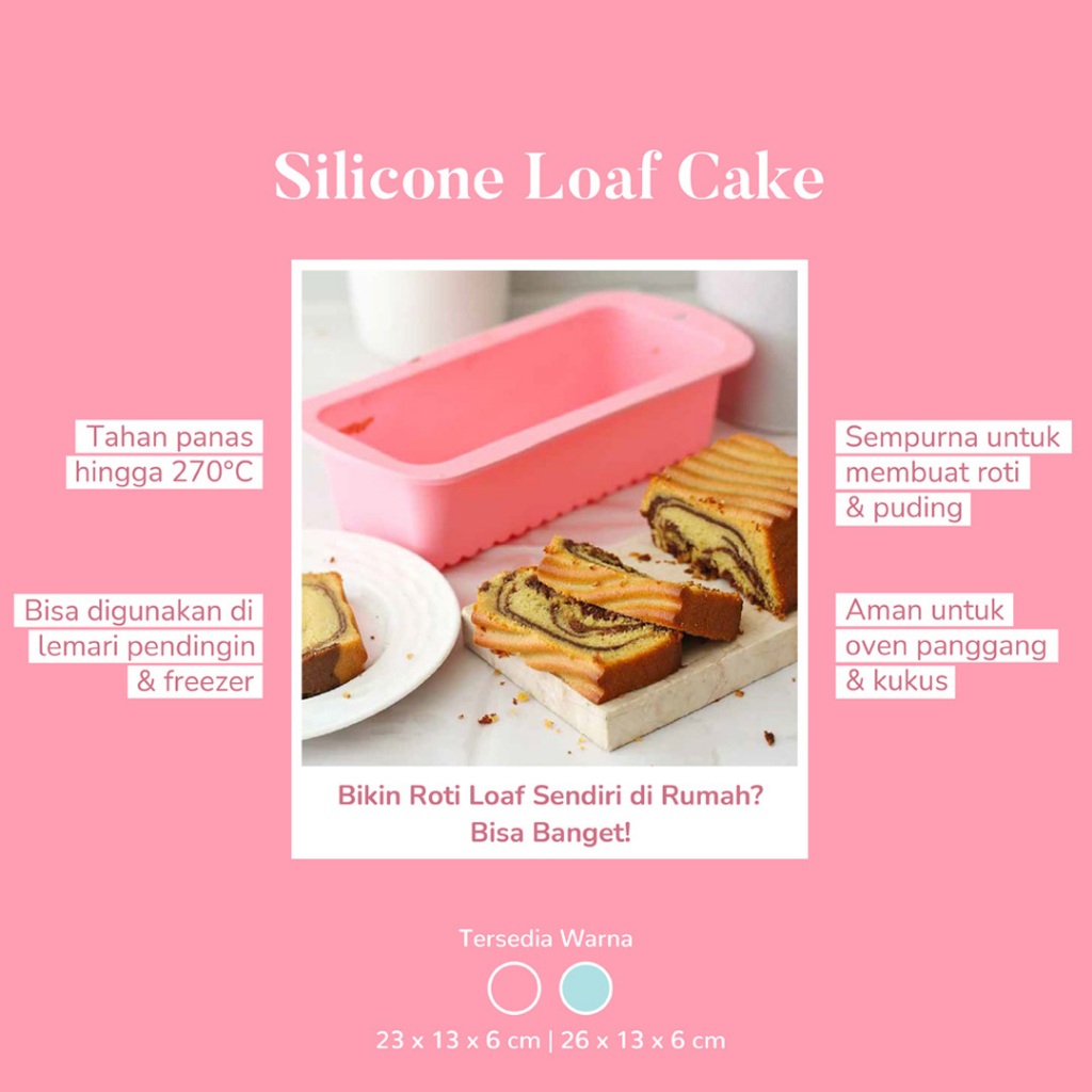 Loyang Cetakan Silikon Roti Tawar Brownies Persegi Tahan Panas Anti Lengket - Gambar 2