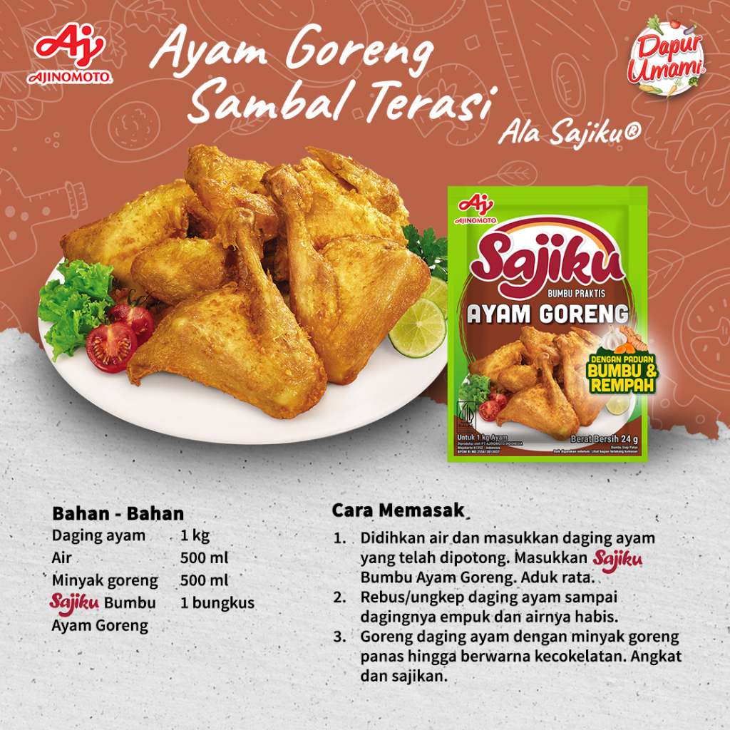 SajikuÂ® Bumbu Praktis Ayam Goreng 24G (10pcs) - Dengan Paduan Bumbu & Rempah - Gambar 3