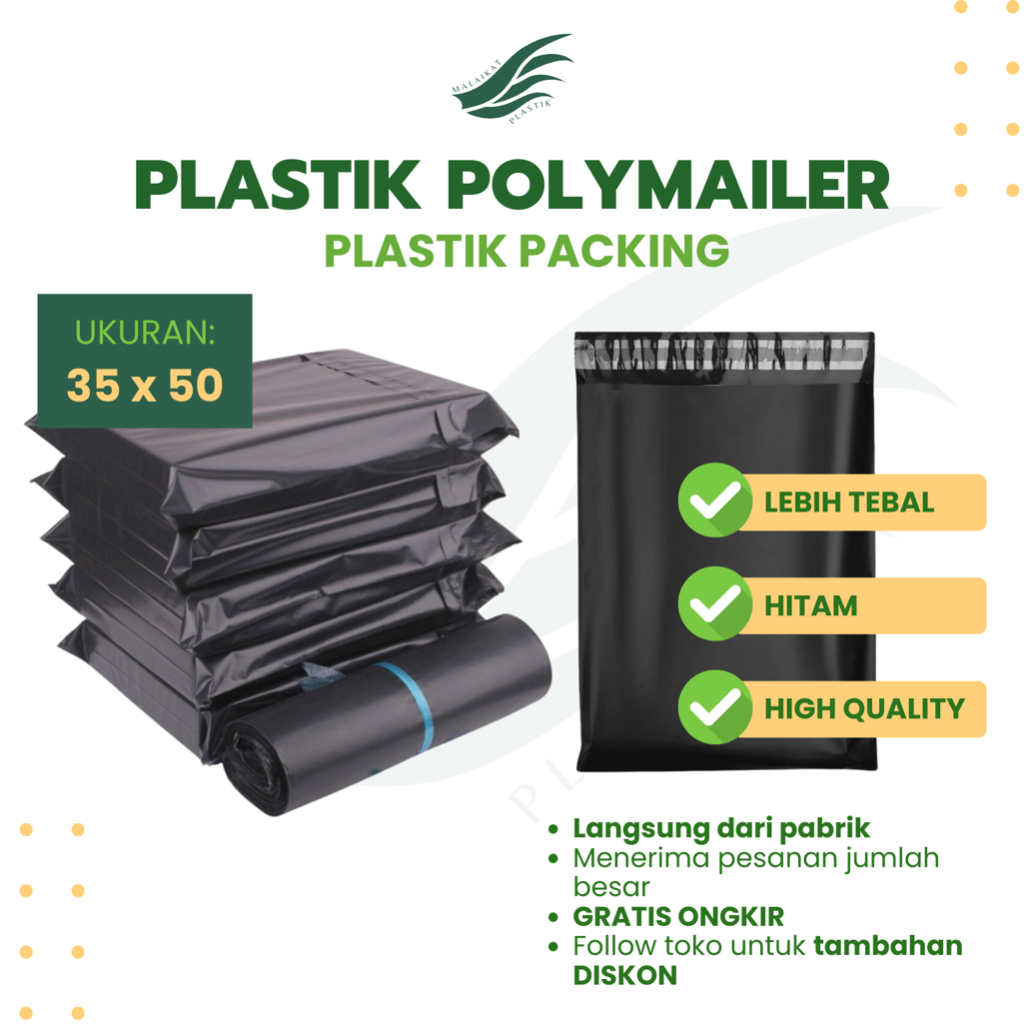 Polymailer 35x50 cm contains 100 pcs (sheet) Black Color THICK QUALITY ...