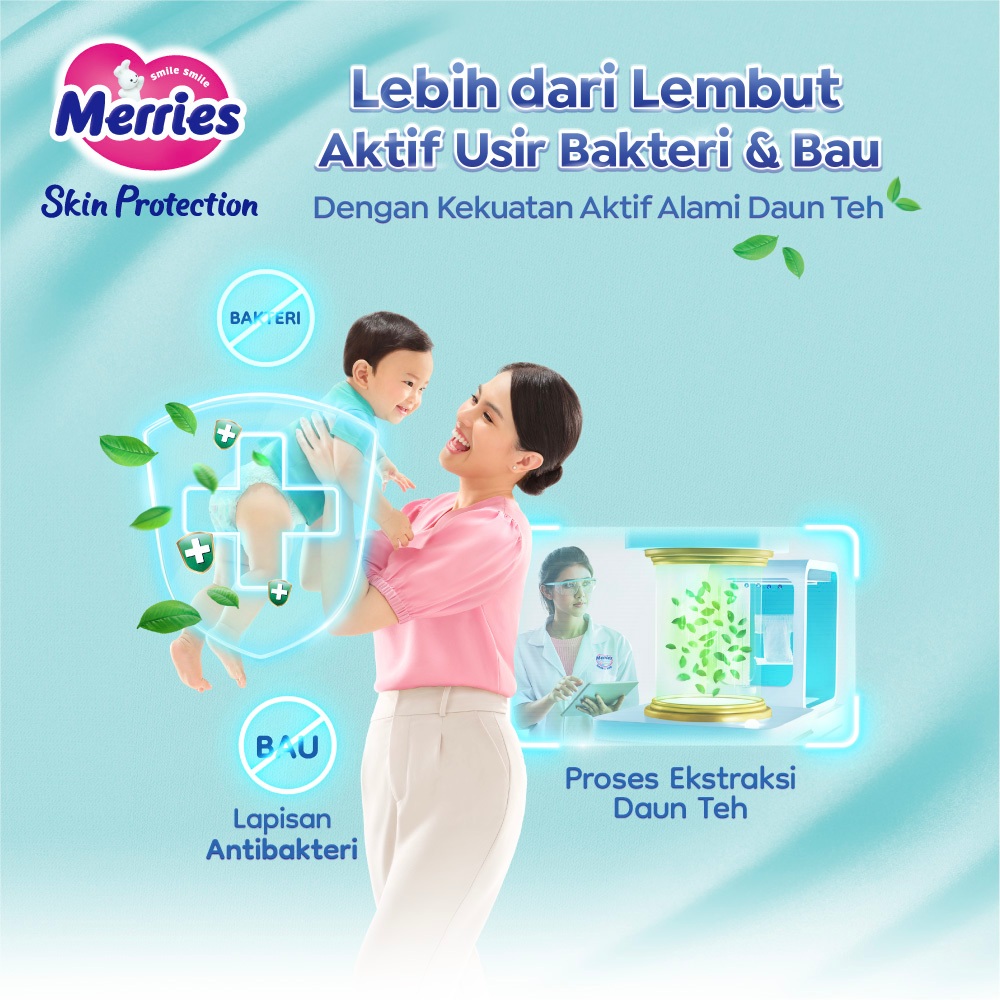 Merries Skin Protection Popok bayi Celana S 34 - Perlengkapan Bayi Dengan Ekstrak Daun Teh Alami - Gambar 4