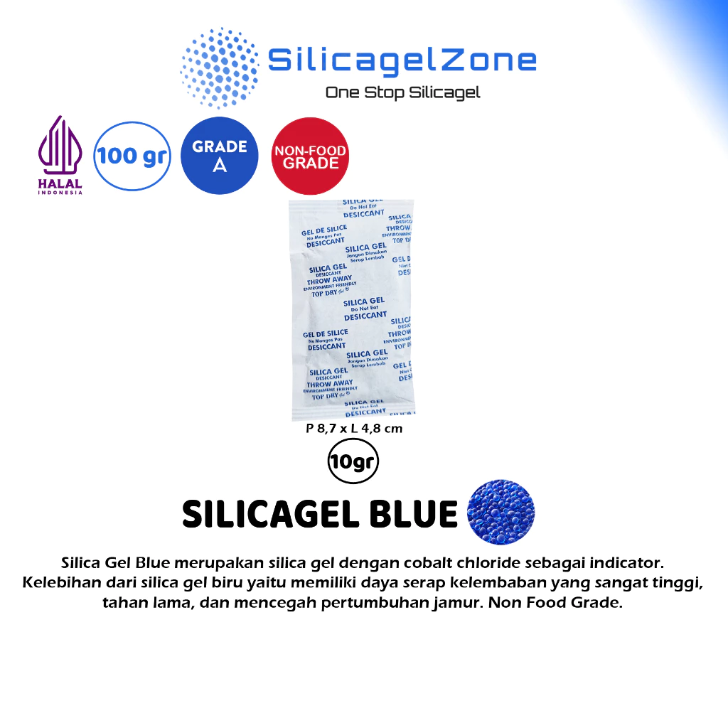 Silica Gel Blue / Silika Gel Biru 100 gram High Quality TERMURAH - Gambar 3
