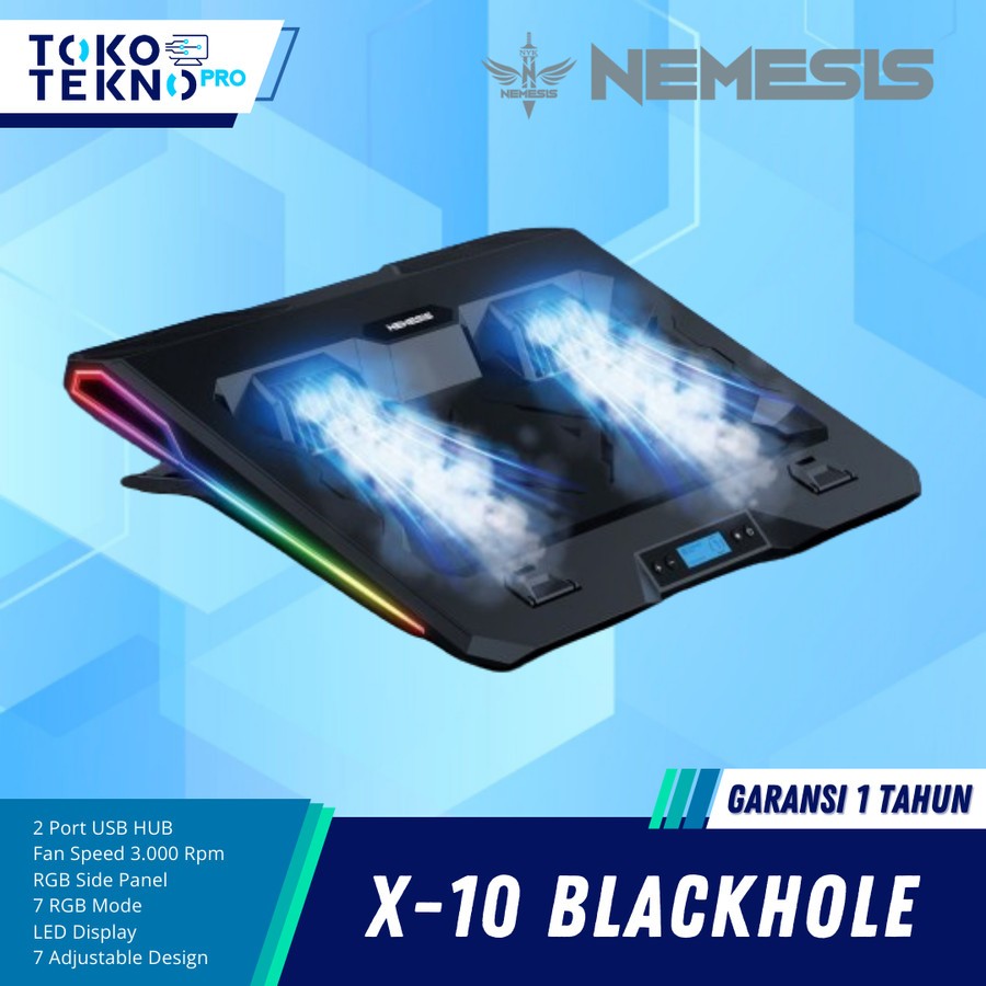 NYK Nemesis X10 / X-10 BlackHole CoolingPad Air Flow Suction RGB LED
