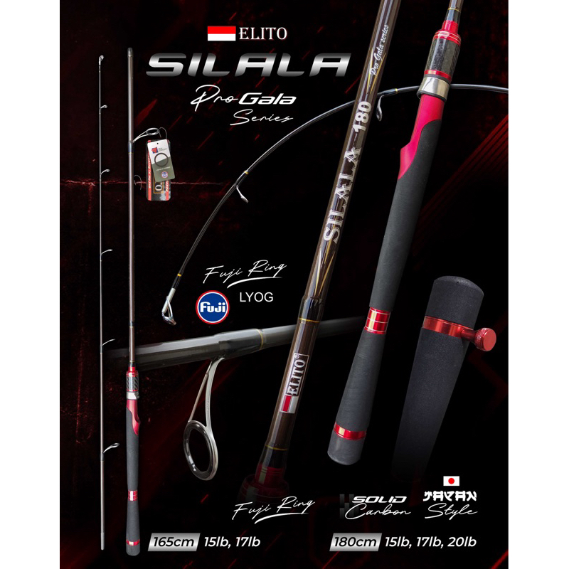 ELITO SILALA PRO GALA SERIES SPINNING ROD (FUJI, SOLID CARBON) 165cm ...