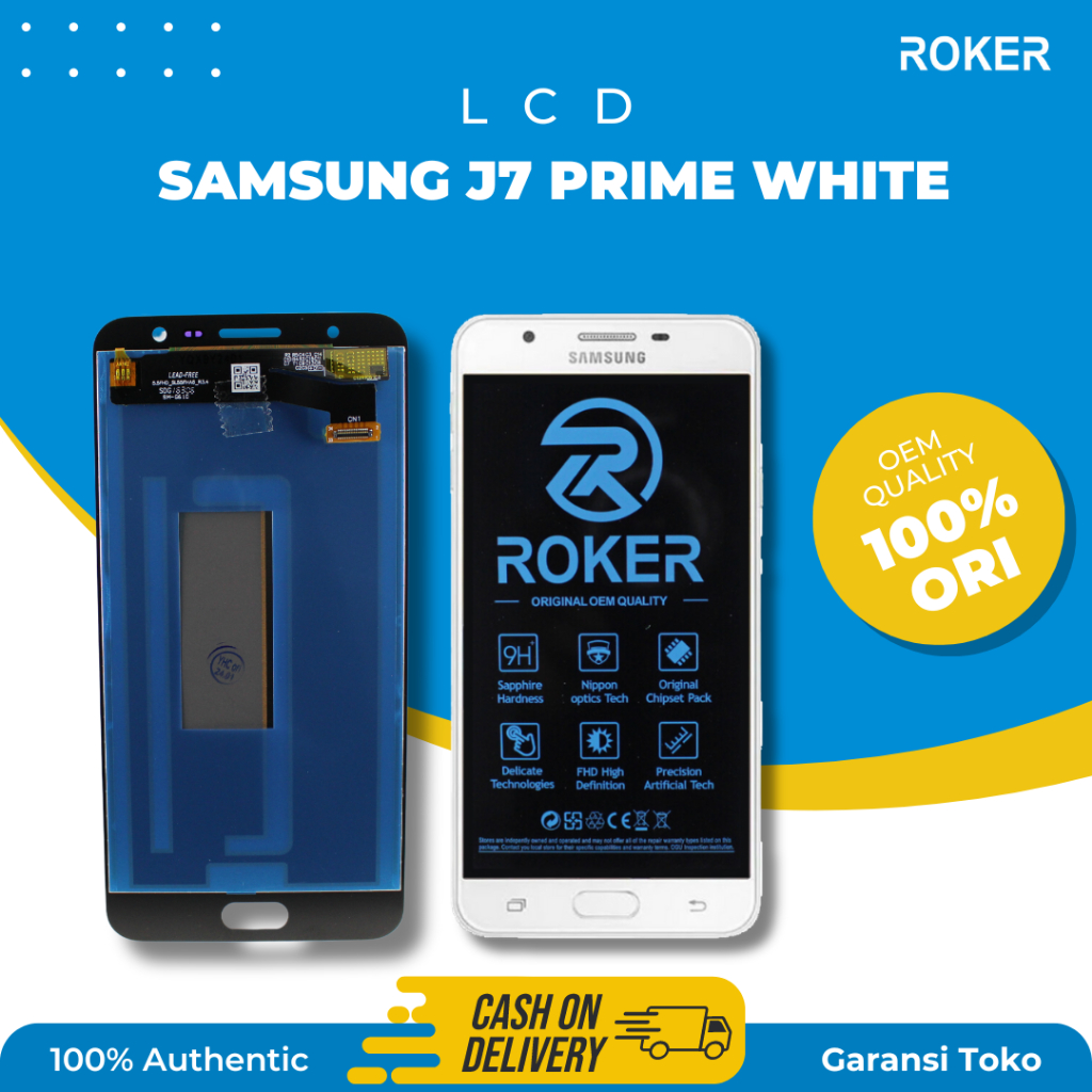 ROKER LCD TOUCHSCREEN SAMSUNG GALAXY J7 PRIME G610 LCD FULLSET ORIGINAL BY ROKER
