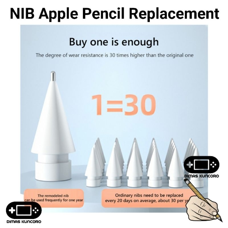 Nib Apple Pencil replacement nibs tip tips Generation 1 2 3 usbc pro 2024 pen replacement