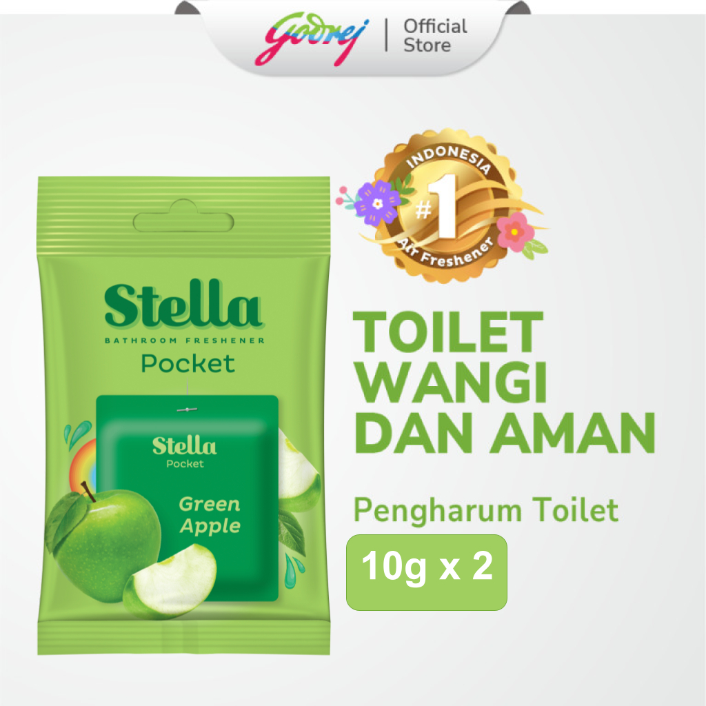 Stella Pocket Bathroom Green Apple 10 gr x 2 Pcs - Pengharum Kamar Mandi
