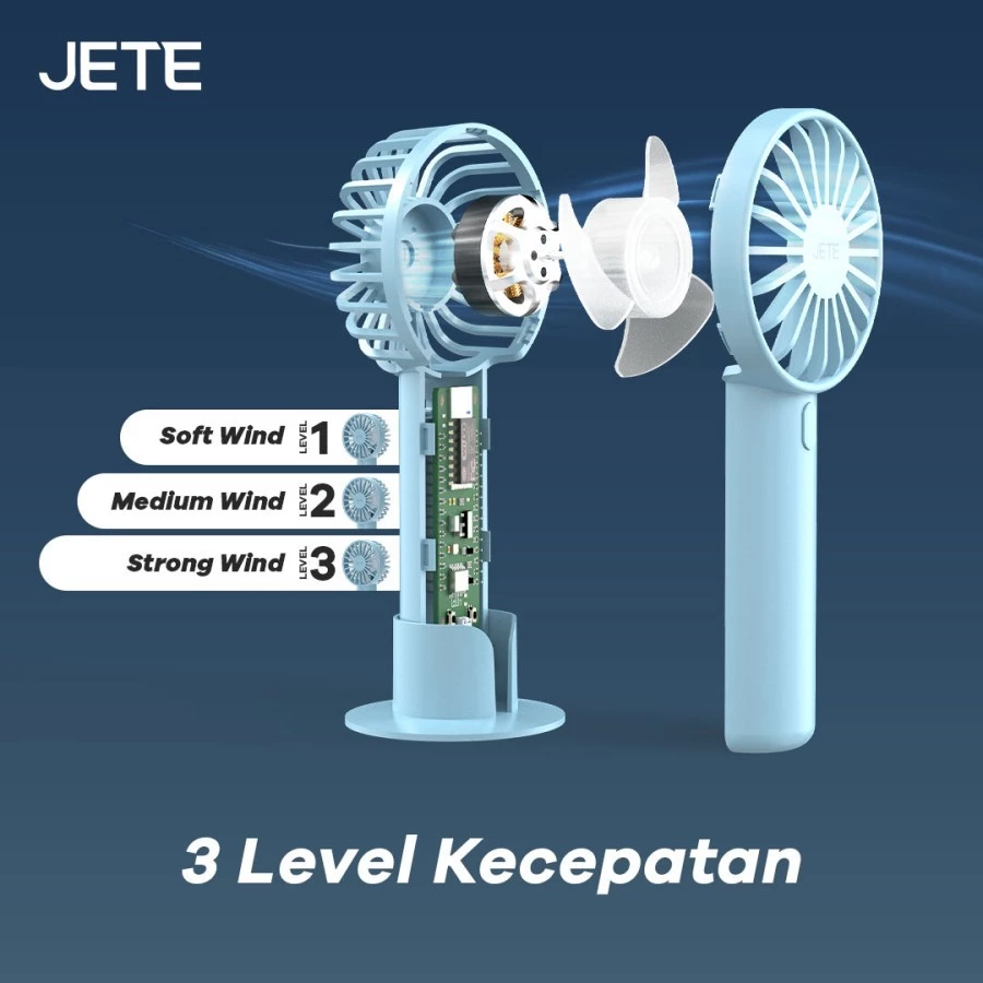 JETE SF1 Kipas Angin Portable With Holder Dock 14cm - Garansi 2 Tahun (RTL) - Gambar 3