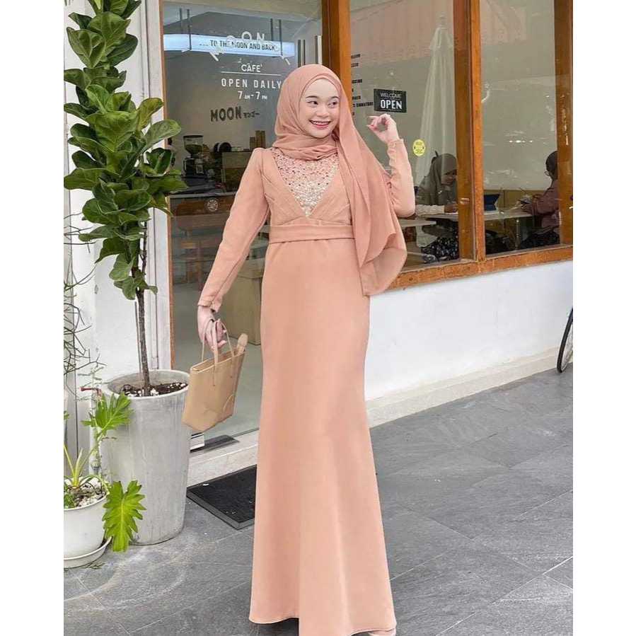 Nedya Dress Contemporary Women's Muslim Clothing Bridesmaid Dress Wedding  Dress | Shopee Singapore