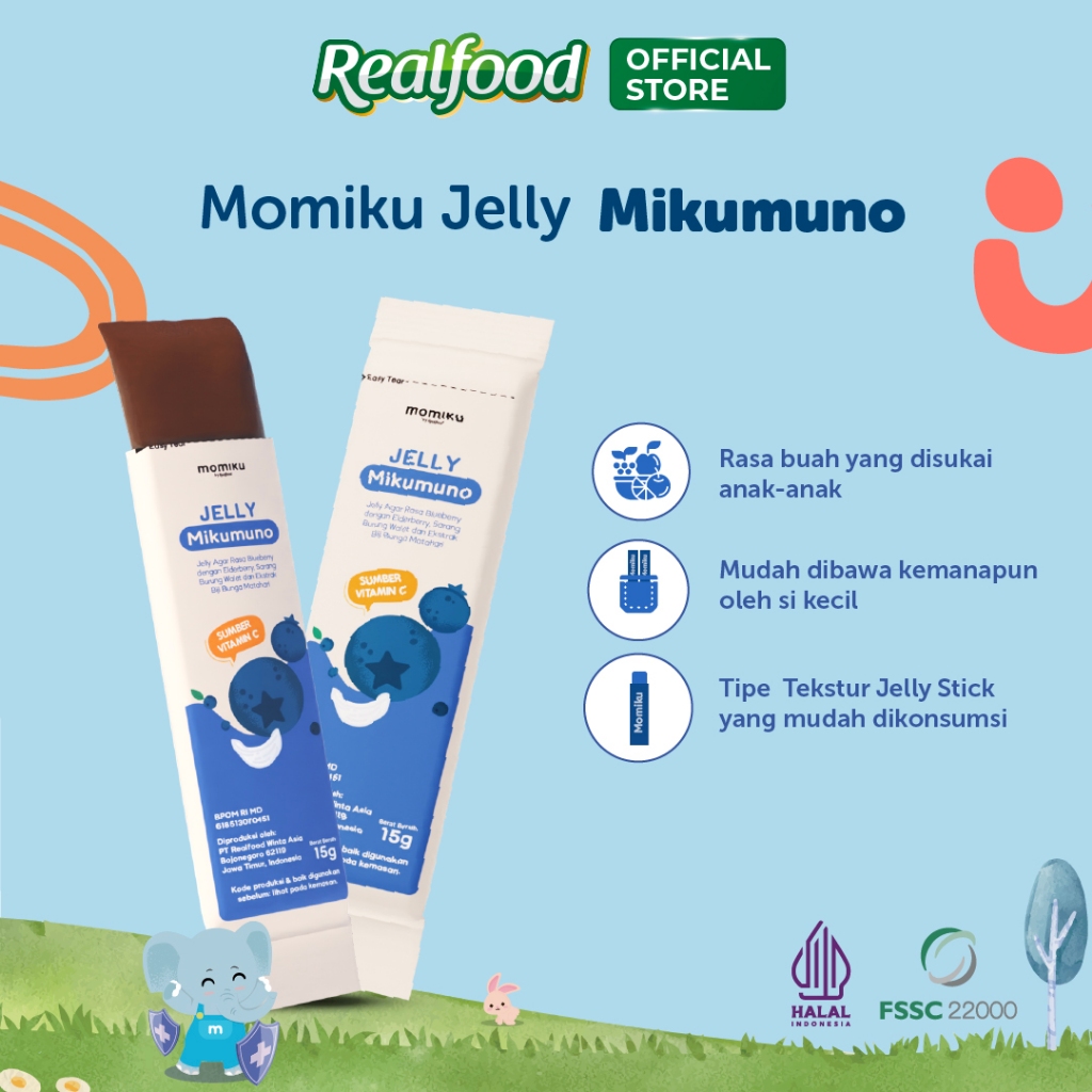 Realfood Momiku Jelly Mikumuno Sarang Burung Walet dengan Ekstrak Elderberry, Blueberry dan Madu Hutan, Sumber Vitamin C - Gambar 4