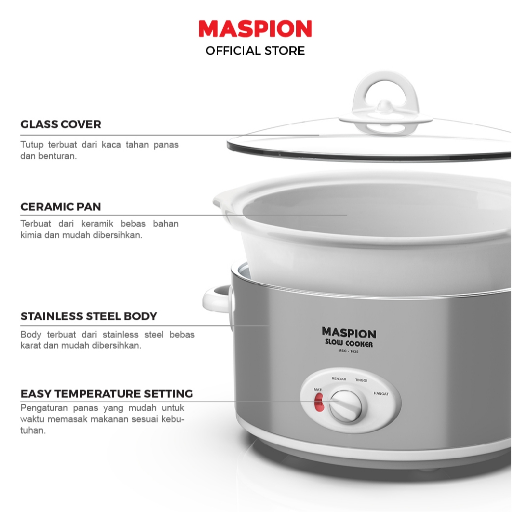 Maspion Slow Cooker Magic Cooker 3.5 Liter MSC-1835 - Gambar 3