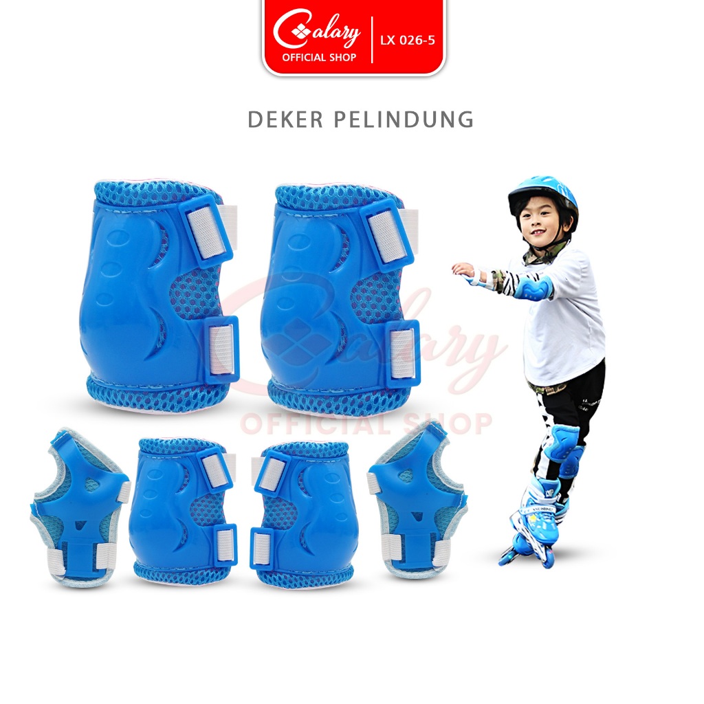 CALARY Deker Sepatu Roda Anak Pelindung Lutut Sikut Inline Skate Safety Decker 026-5