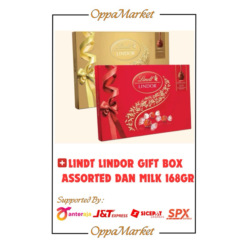 Lindt LINDOR CHOCOLATE GIFT BOX ASSORTED And MILK 168GR | Shopee Singapore
