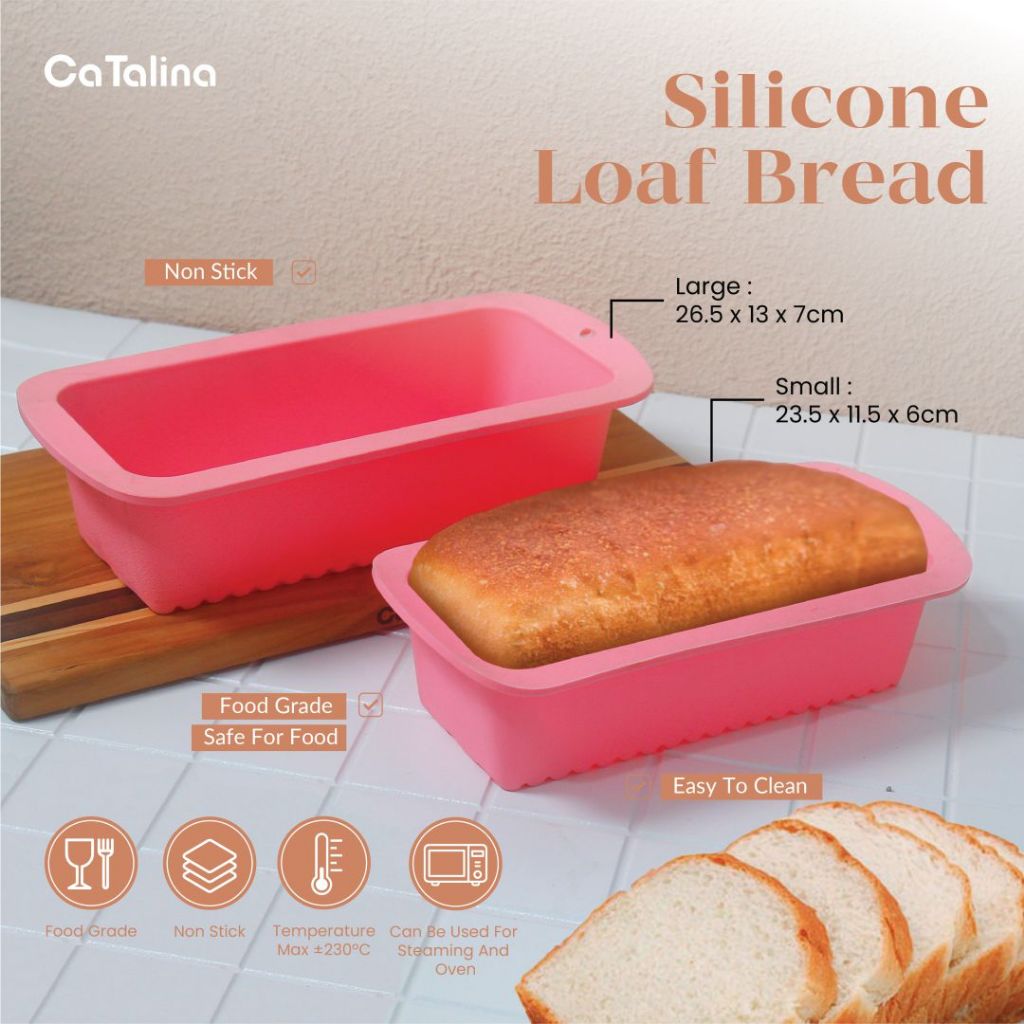 Loyang Cetakan Silikon Roti Tawar Brownies Persegi Tahan Panas Anti Lengket - Gambar 3
