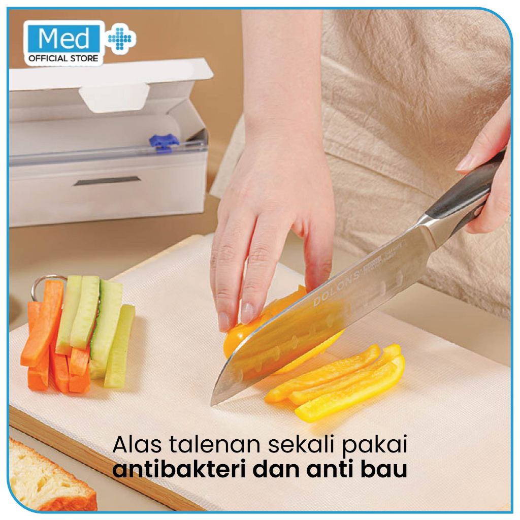 Med+ Disposable Plastic Cutting Board / Talenan Plastik Sekali Pakai - Gambar 2