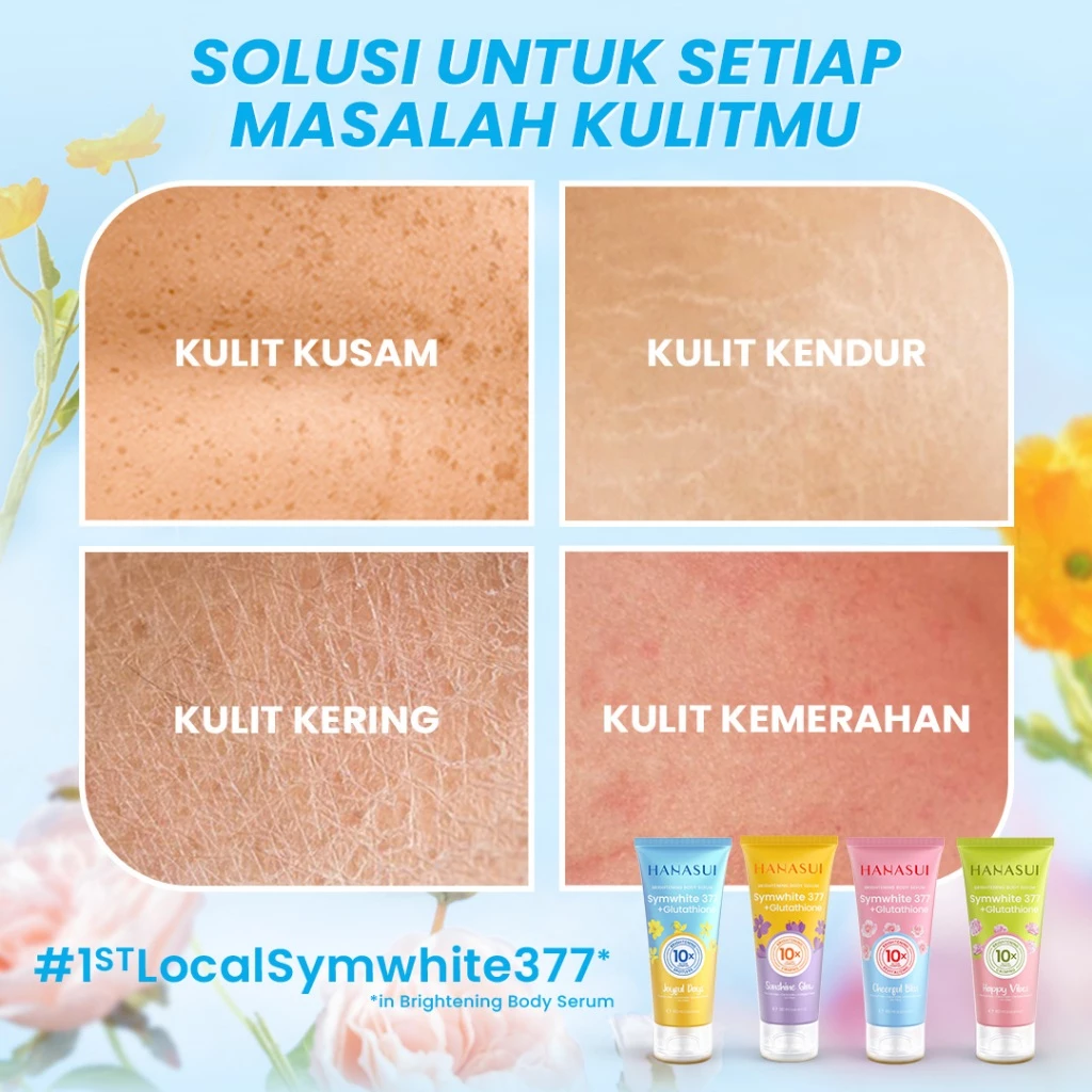 Hanasui Brightening Body Serum - Body Serum With Symwhite377 + Glutathione Mencerahkan & Menghidrasi Kulit - Gambar 3
