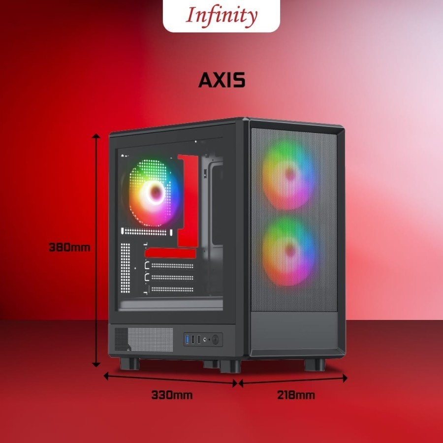 Infinity AXIS M-ATX Computer Case Includes 3 Fans | Shopee Singapore