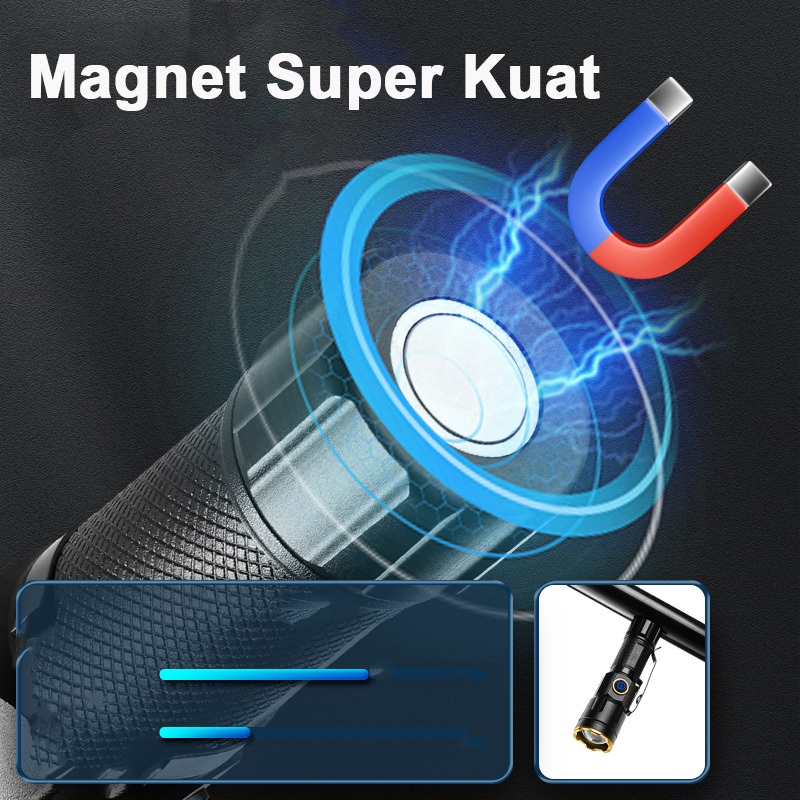 Senter Mini LED Putih 800 Lumens Magnet Type-C - Gambar 4