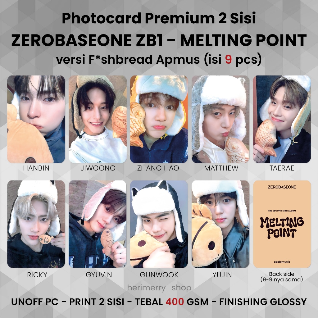 CONTENTS 9 PCS) ZEROBASEONE ZB1 MELTING POINT Photocard - Premium