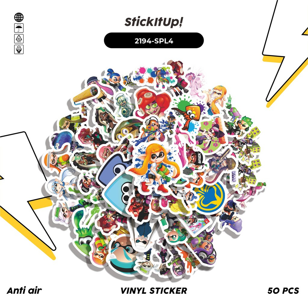 HP 50 Pcs Sticker Pack GAME SERIES SPLATOON CHAR MIX 04 Cute Aesthetic ...