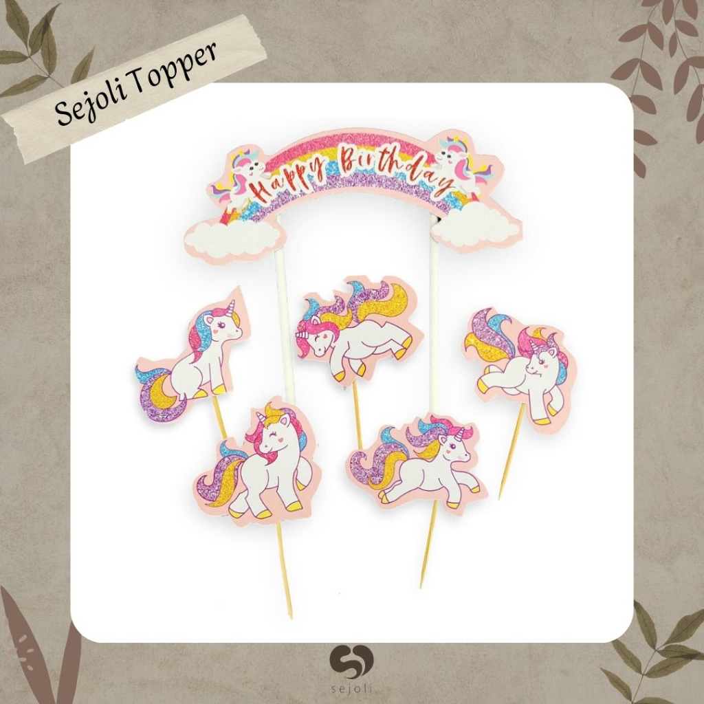 Cake Topper/Cake Topper/Unicorn Character Paper Topper | Shopee Singapore