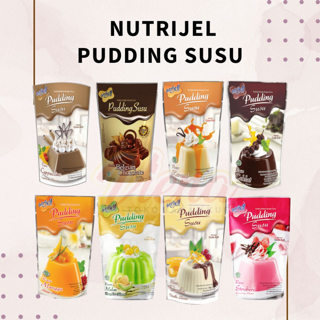 Nutrijell Pudding Milk Chocolate/Vanilla/Belgian Chocolate/Mango ...