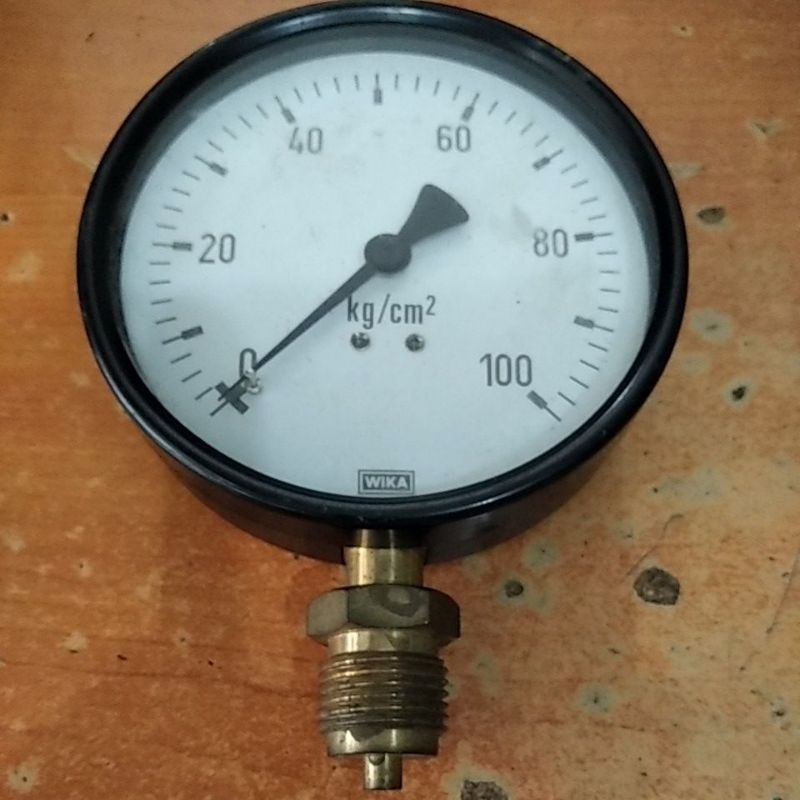 Pressure gauge 4" Racket 0100 kg/cm2 drat 1/2 Wika Shopee Singapore