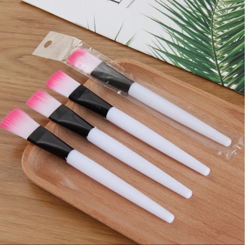 1PCS Kuas Masker Wajah Bulu Lembut Peralatan Make Up Wanita Mask Brush Spatula Gagang Warna Putih A127 - Gambar 2