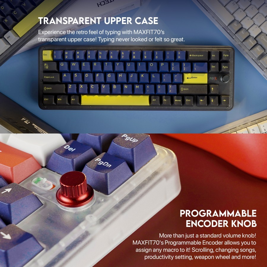 Fantech Maxfit70 MK911 Wireless 65% Mechanical Keyboard Gaming - Gambar 2