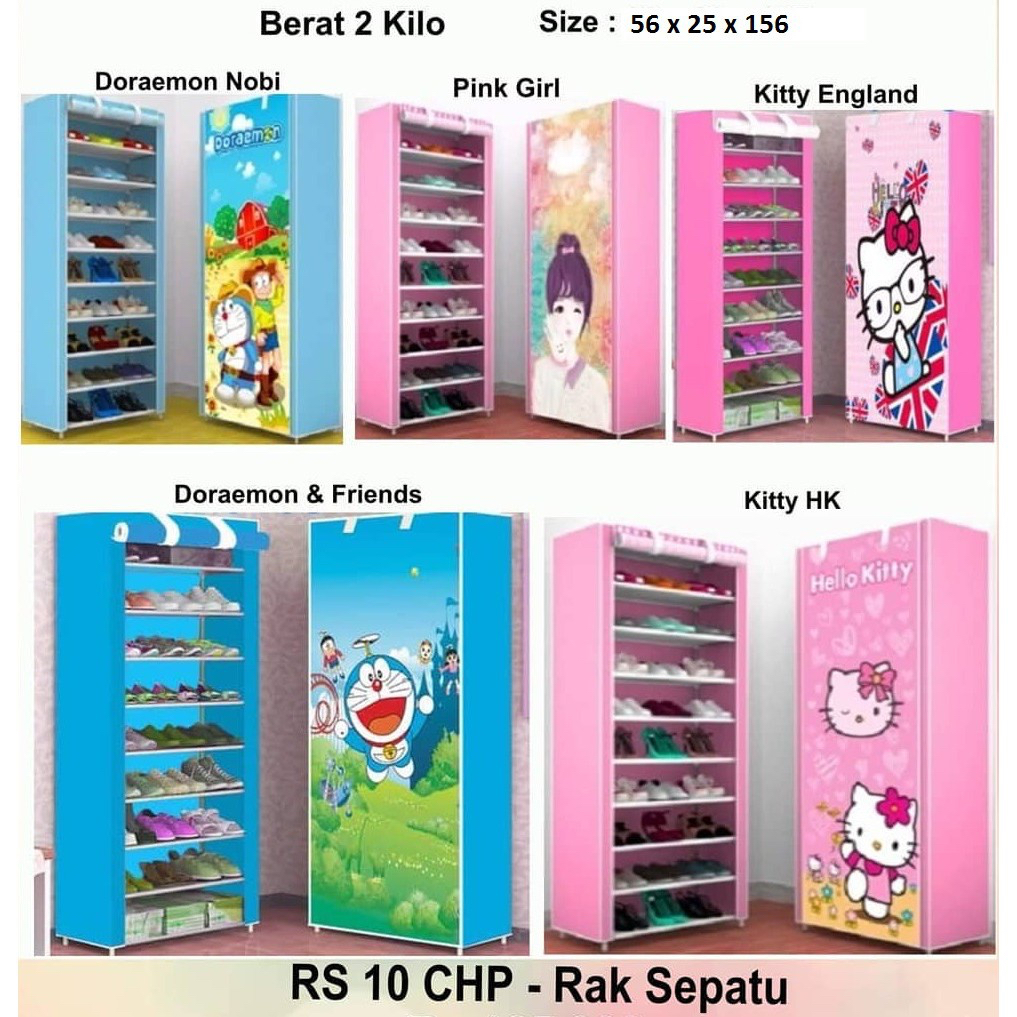 Character SHOE RACK / SHOE RACK Open Close 10 TIERS | Shopee Singapore