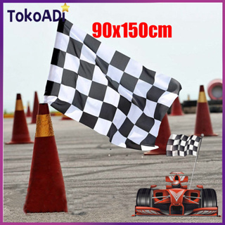 Checkered F1 Flag Auto Racing 90x150cm Polyester Black White Chequered  Printed Decorative Sport Flags and Banners