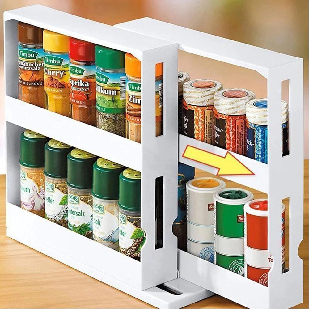 Kitchen Spice Bottle Rack Spice Bottle Storage Rack 2 Layer WEO YUREWH ...