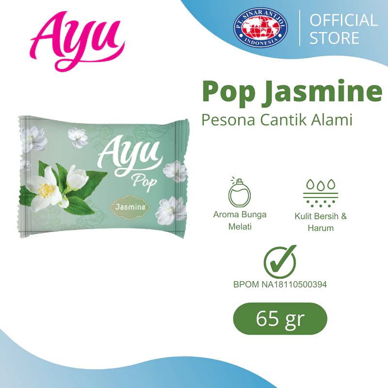 Ayu Pop 65gr Sabun Mandi Batang - Beauty Bar Soap Jasmine