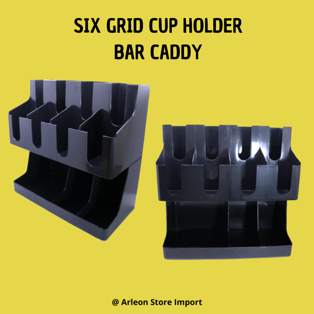 Six GRID CUP HOLDER BAR CADDY/MULTIFunction CUP ORGANIZER Rack
