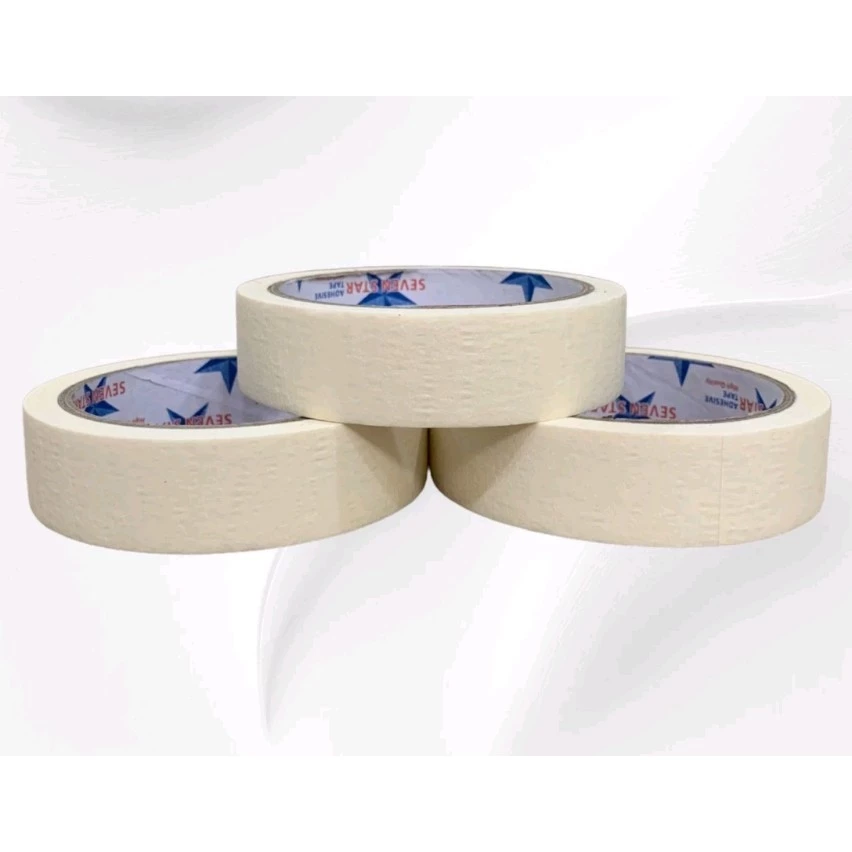*MASKING TAPE ISOLASI KERTAS SEVEN STAR 12 MM & 24 MM X 20 YARD