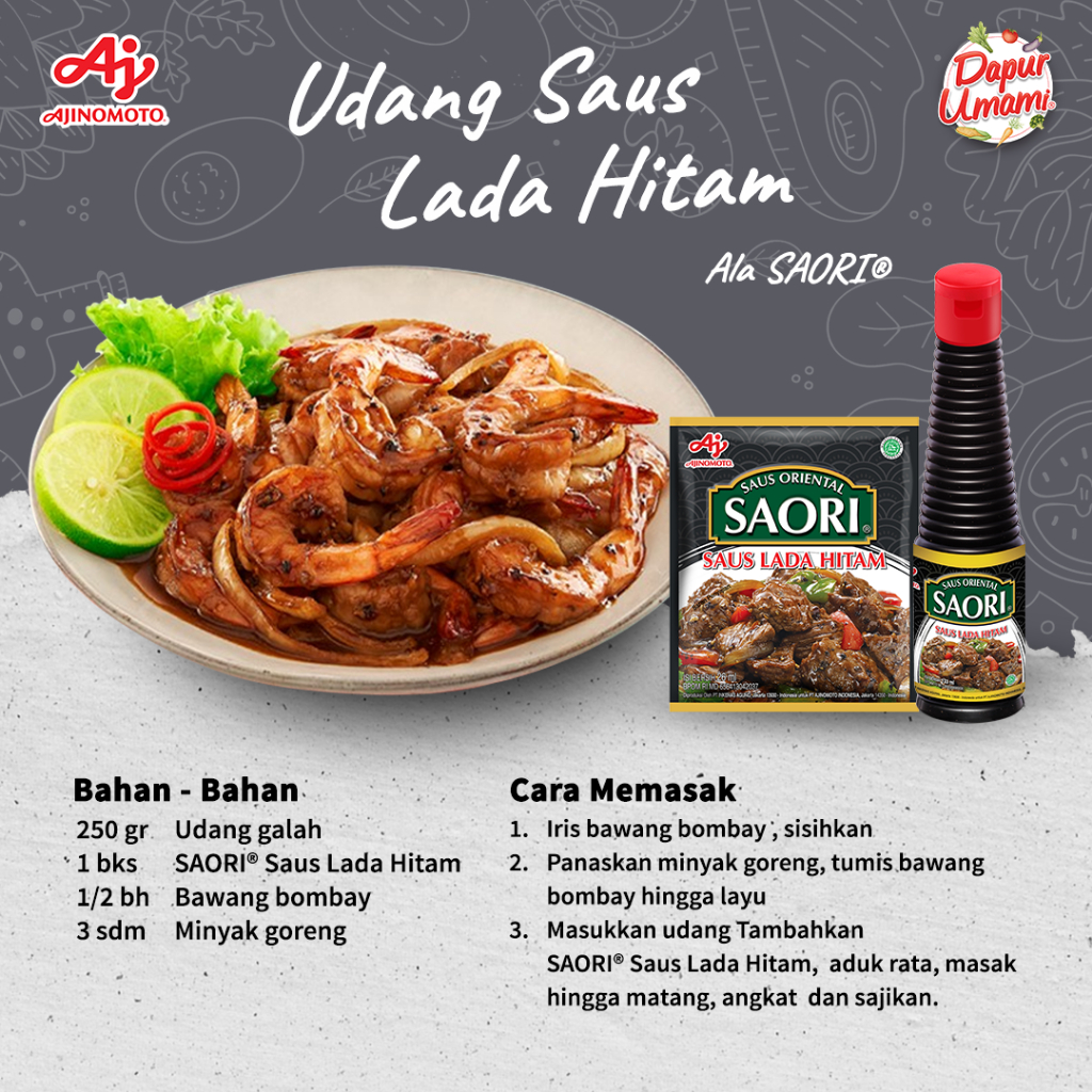 SAORIÂ® Saus Lada Hitam 5pcs Pedas Gurih - Gambar 4