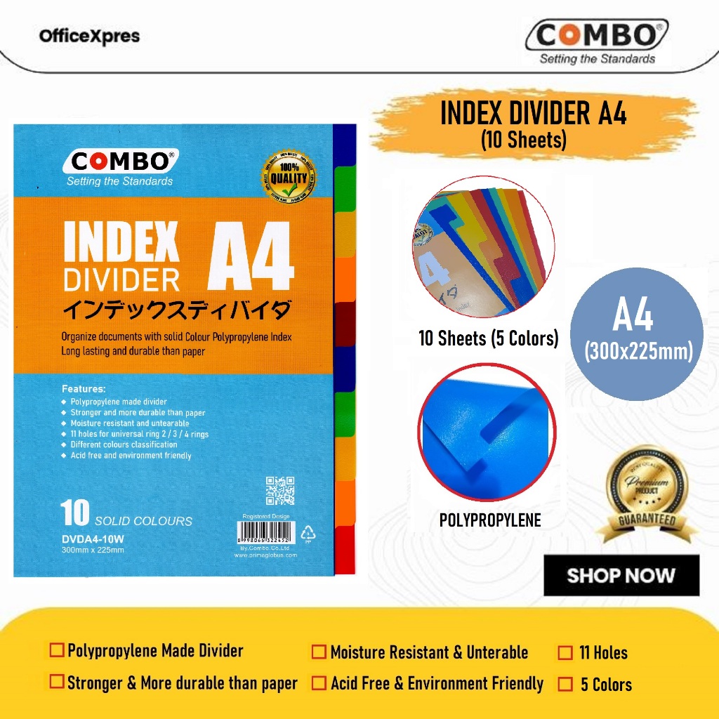 Index Divider A4/Binder Divider/Binder Divider/A4 File Divider/Plastic