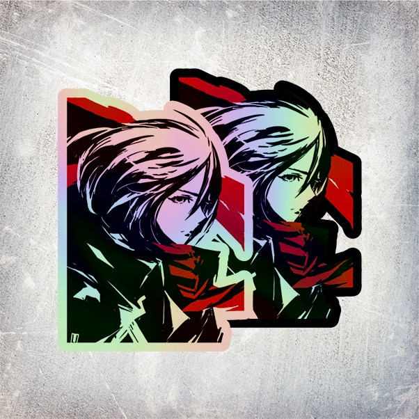 Anime MIKASA ACKERMAN ATTACK ON TITAN HOLOGRAM STICKER (SHINGEKI NO ...