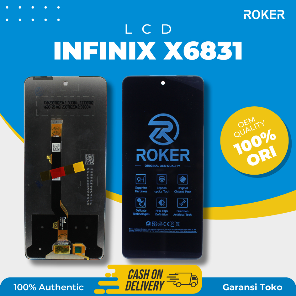 ROKER LCD FULLSET INFINIX NOTE 30 X6833 HOT 30 X6831 LCD TS FULLSET ORIGINAL BY ROKER