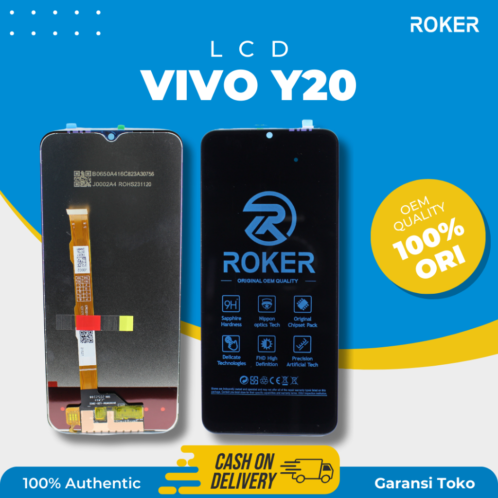 ROKER LCD TOUCHSCREEN Vivo Y12S - Y20 - Y20S - Y20 2021 - Y20A - Y12A - Y20G - Y15S Fullset ORIGINAL BY ROKER