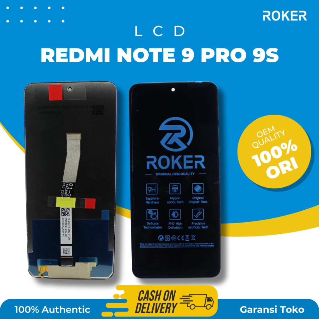 ROKER LCD TOUCHSCREEN XIAOMI REDMI NOTE 9 PRO LCD TS FULLSET ORIGINAL BY ROKER