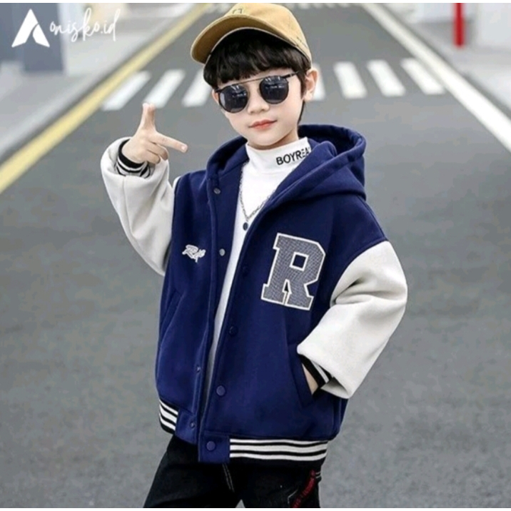 Children's Varsity Baseball Jacket Initial R Boys Girls Ages 2 to 12 ...