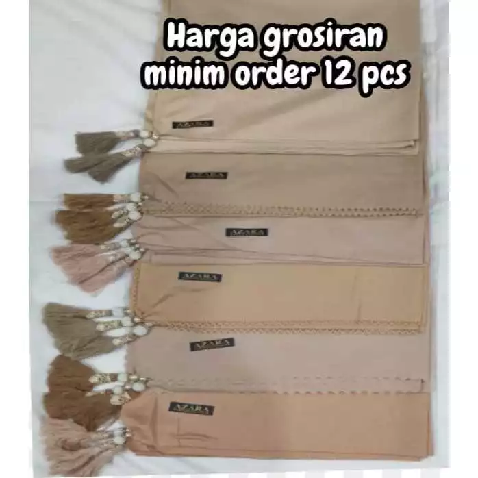 (PAKET BUNDLING) - HIJAB SEGIEMPAT KATUN JAMBUL POLOS MIN ORDER 12 PCS - HARGA GROSIR - Gambar 3