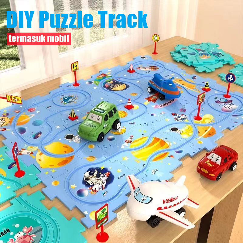 Children's Rail Car Puzzle Toy DIY Toy Car Rail Automatic Educational