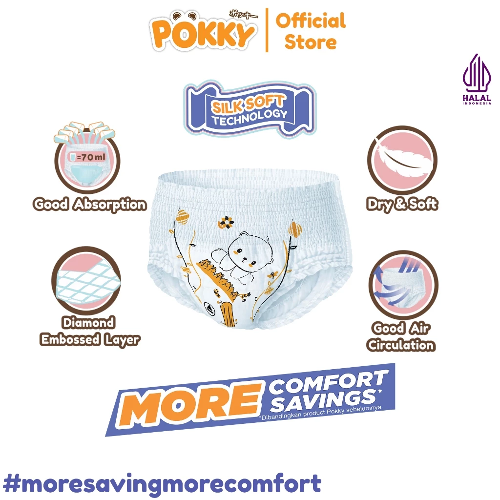 [1 BAG] POKKY Pants Popok Celana XXL22+2 - Gambar 3