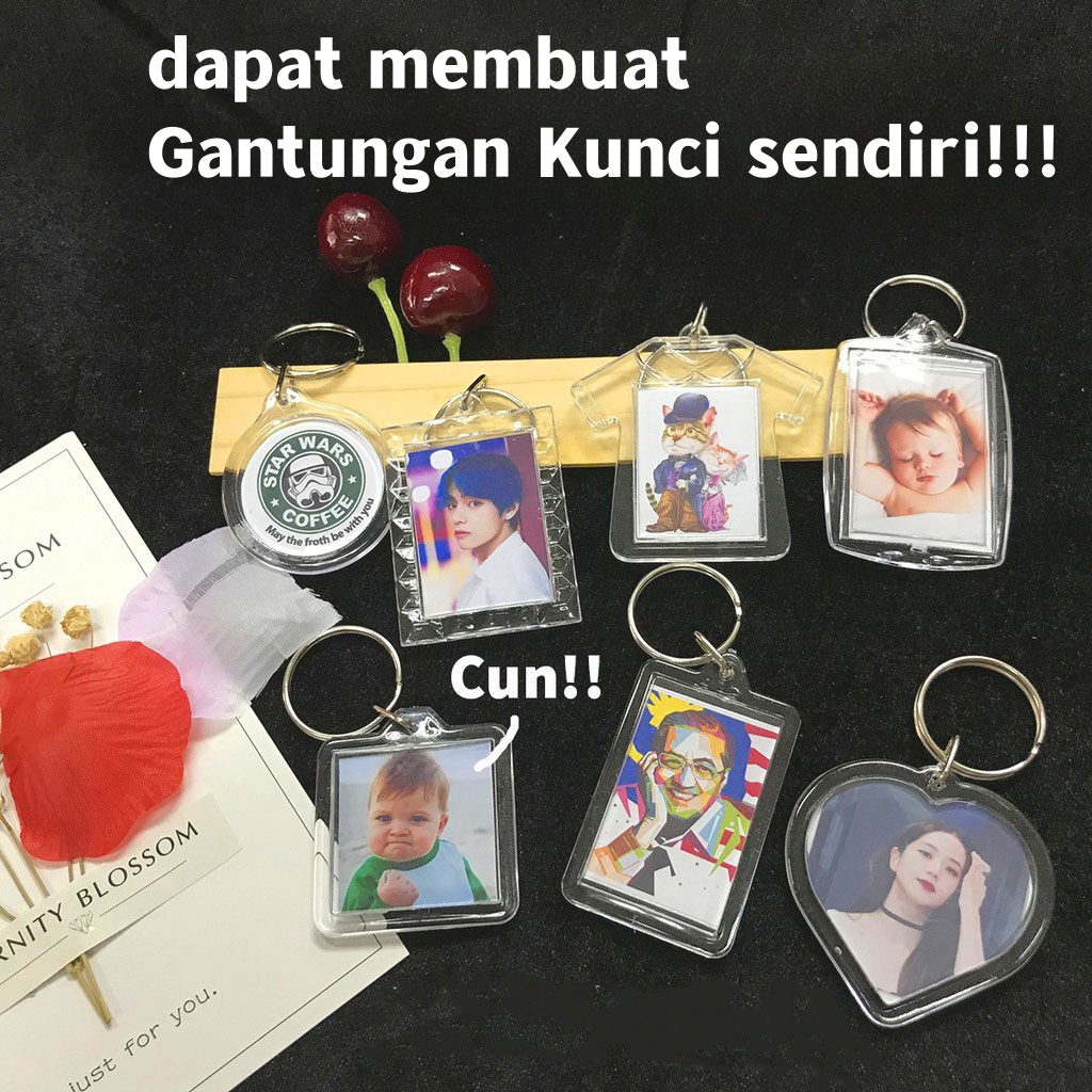 GANTUNGAN 50pcs New small aesthetic photo frames 1Pc Acrylic Keychian ...