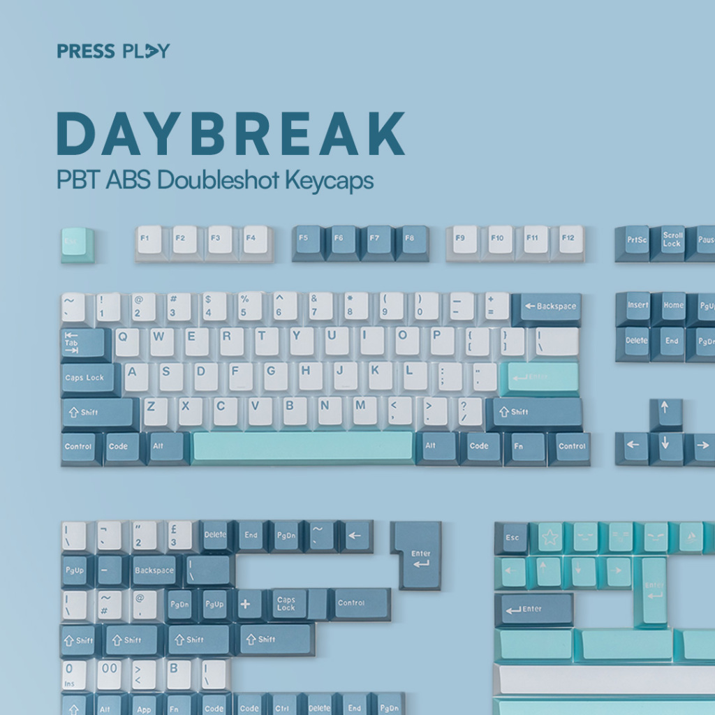 Daybreak PBT ABS Doubleshot Keycaps Keycap Set by Press Play | Shopee ...