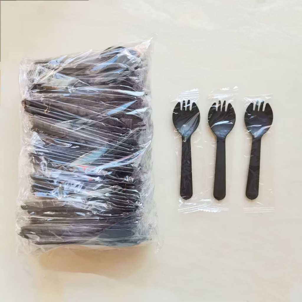 2-in-1 Cake & Fruit Spoon and Fork DISPOSABLE Food Grade INDIVIDUAL ...