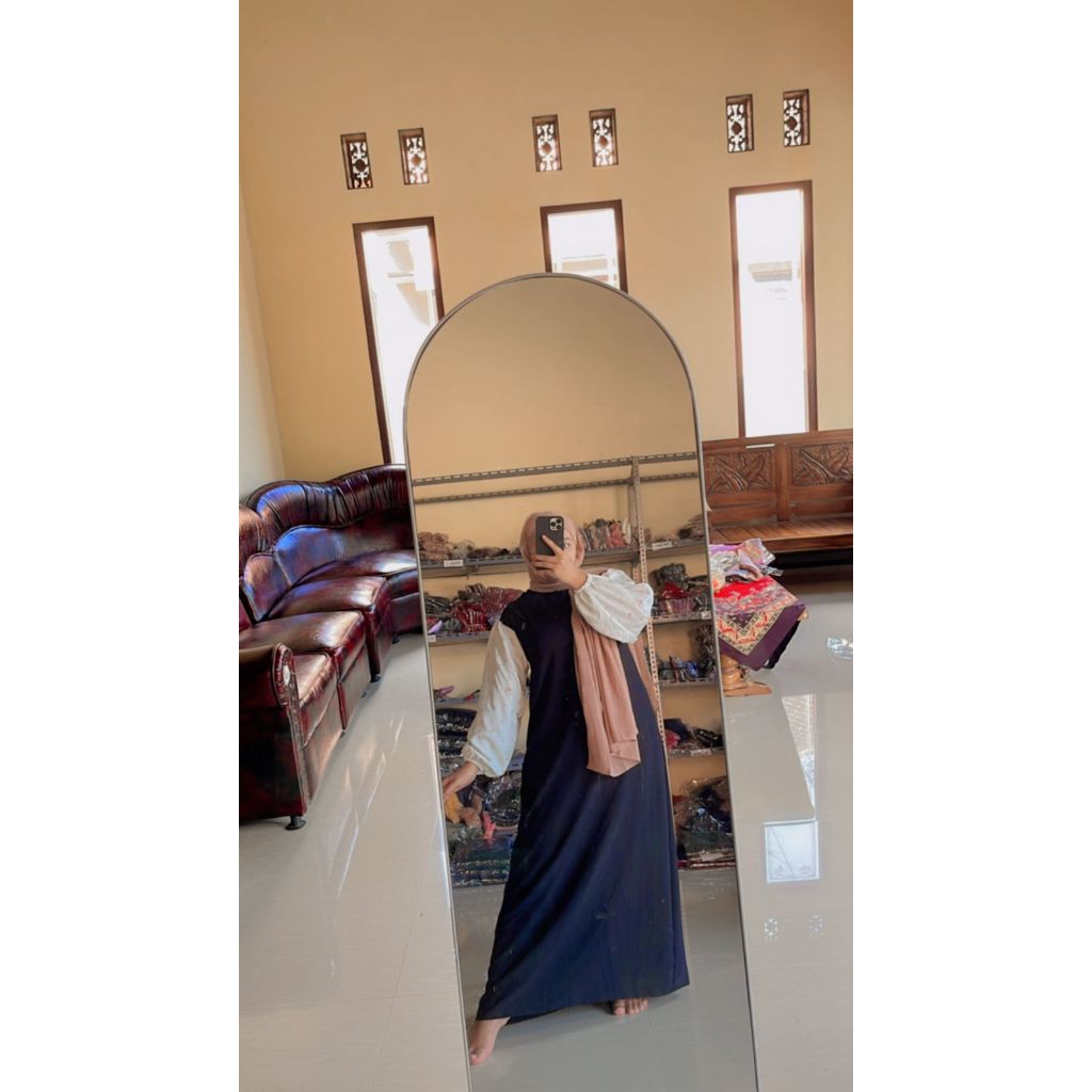 Disa Hijab - SALE !VANILA DRESS / GAMIS KOMBINASI CEY AIRFLOW DAN RAYON / GAMIS VANILA - Gambar 4