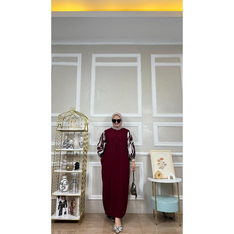 Disa Hijab - SALE !VANILA DRESS / GAMIS KOMBINASI CEY AIRFLOW DAN RAYON / GAMIS VANILA - Gambar 2